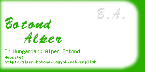 botond alper business card